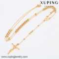 43038 Xuping 18k bijoux nouveau conçu en plaqué or long collier en forme de chapelet